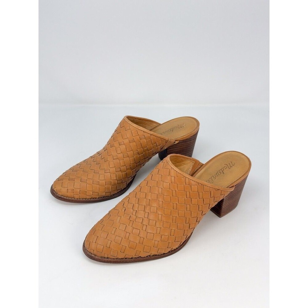 Madewell Womens Heels Brown Amber The Harper Mule Woven Leather Slip On US 8 - Picture 5 of 12